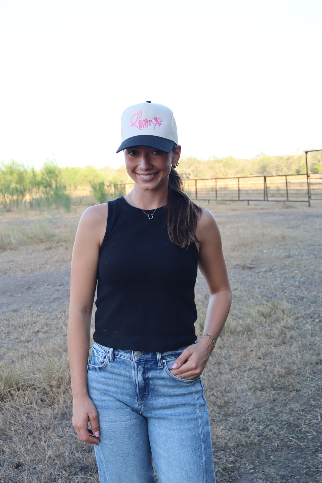 Lucky Heart Cap - Black