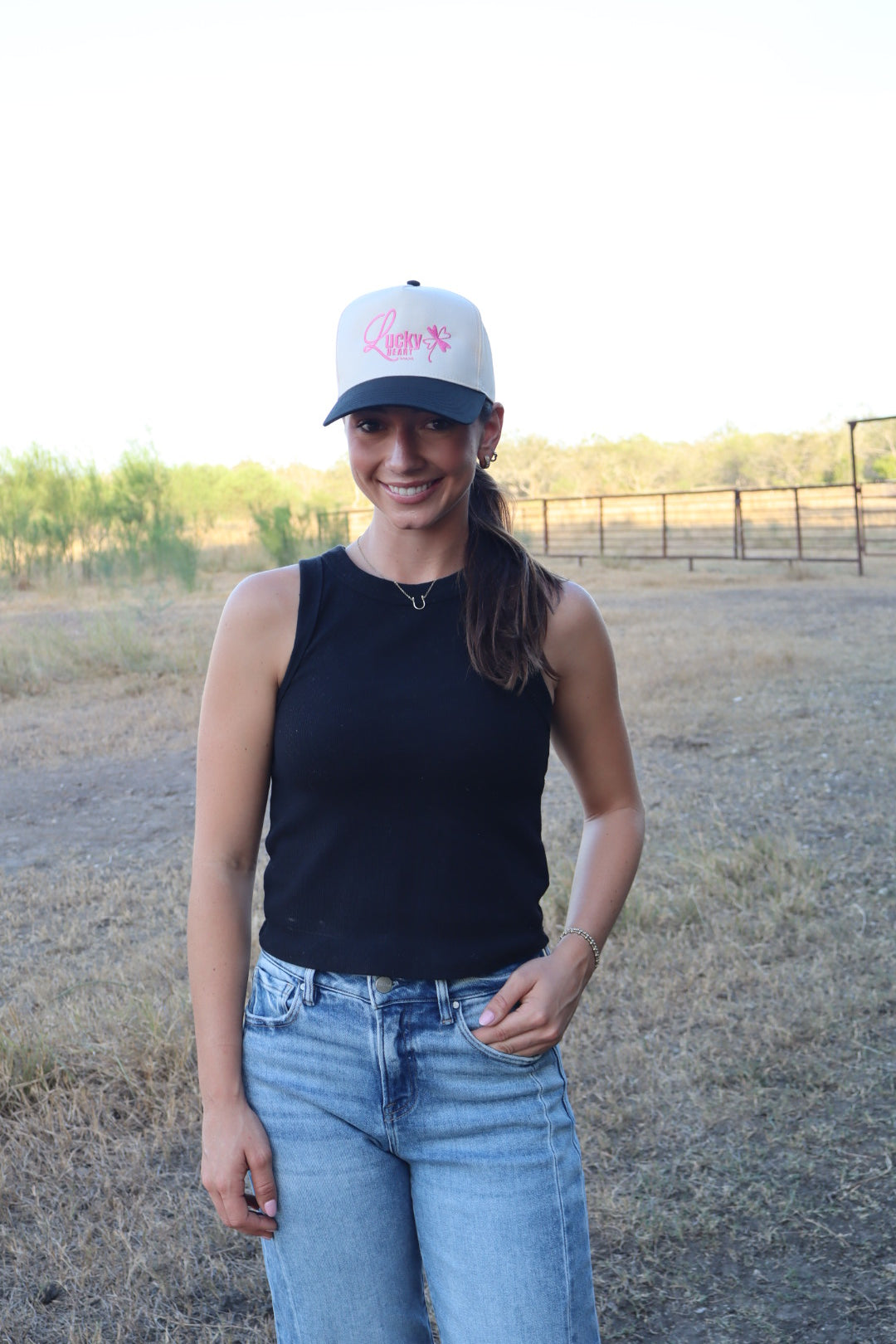 Lucky Heart Cap - Black